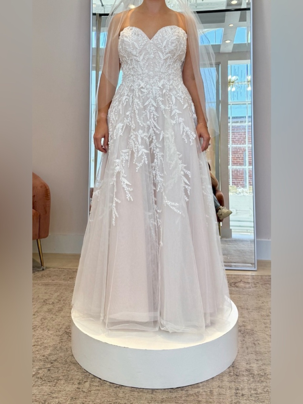 Maggie Sottero A-Line Wedding Dress in Soft Ivory and Blush